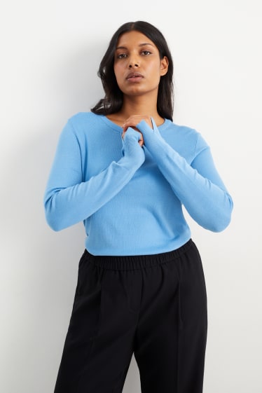 Damen - Pullover - hellblau