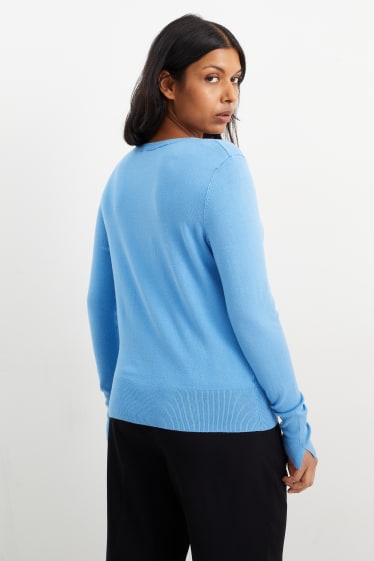 Damen - Pullover - hellblau