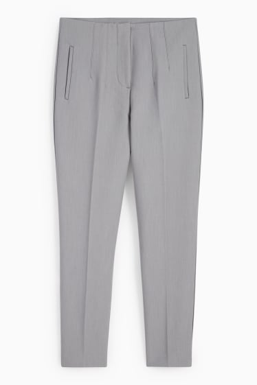 Femmes - Pantalon de toile - high waist - tapered fit - gris