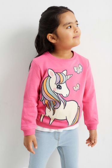 Kinder Mädchen - Einhorn - Sweatshirt - pink