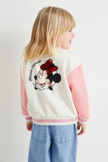 Dětské - Minnie Mouse - college bunda - krémově bílá