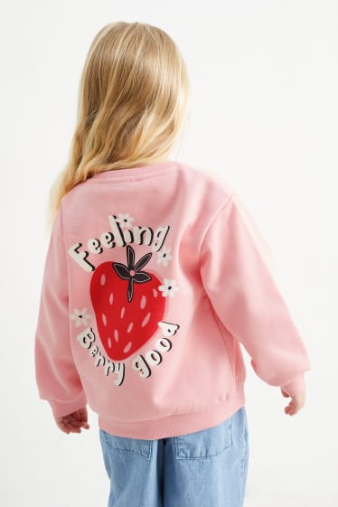 Kinder Mädchen - Erdbeere - Sweatshirt - rosa
