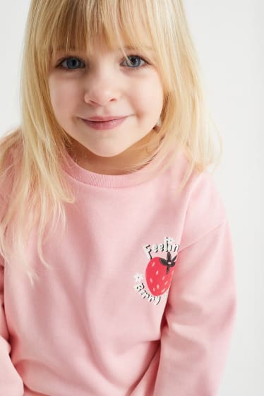 Kinder Mädchen - Erdbeere - Sweatshirt - rosa