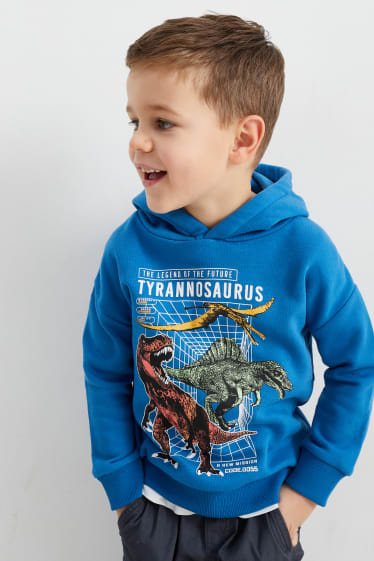 Niños - Dinosaurios - sudadera con capucha - azul