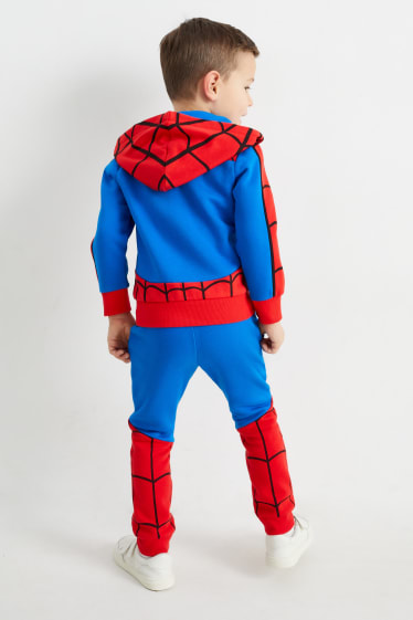 Dzieci - Spider-Man - zestaw - bluza dresowa z kapturem i spodnie dresowe - czerwony