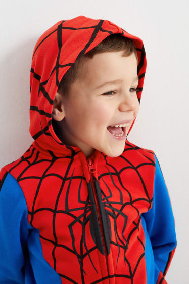 Enfants - Spider-Man - ensemble - sweat zippé à capuche et pantalon de jogging - rouge