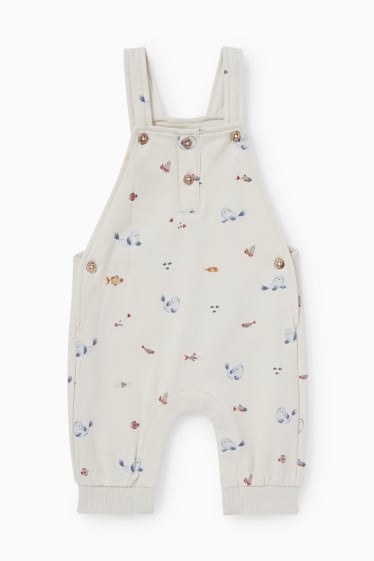 Babys - Meerestiere - Baby-Outfit - 2 teilig - dunkelblau / cremeweiss