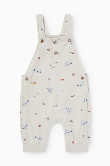 Babys - Meerestiere - Baby-Outfit - 2 teilig - dunkelblau / cremeweiß