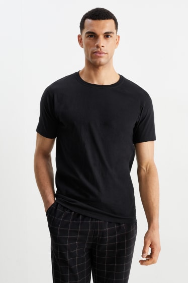 Hombre - Pack de 3 - camisetas interiores - sin costuras - negro