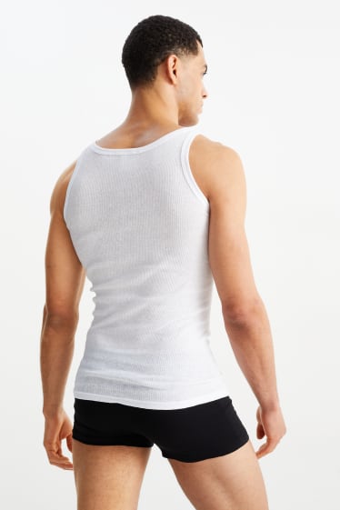 Herren - Multipack 5er - Unterhemd - Doppelripp - seamless - weiß