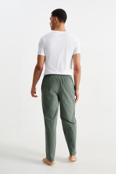 Home - Pantalons de pijama - de ratlles - verd