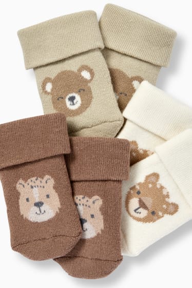 Babys - Multipack 3er - Tiere - Erstlings-Socken mit Motiv - grau