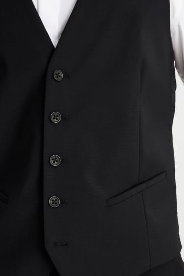 Men - Mix-and-match suit waistcoat - regular fit - flex - wool blend - black