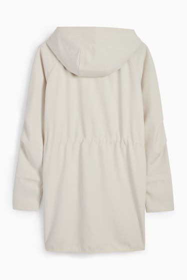 Women - Softshell coat with hood - 4 Way Stretch - light beige