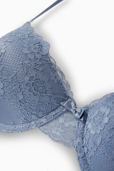 Women - Underwire bra - DEMI - padded - blue
