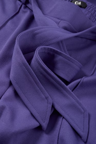 Women - Jersey trousers - flared fit - purple