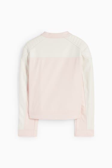 Enfants - Blouson motard - synthétique - rose