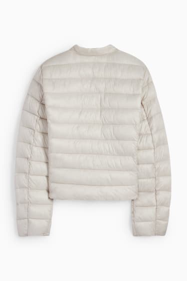 Women - Quilted jacket - light gray