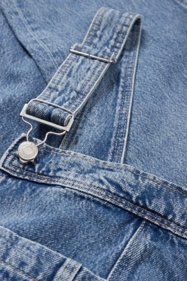 Damen - Umstands-Latzhose - Straight Fit - jeansblau