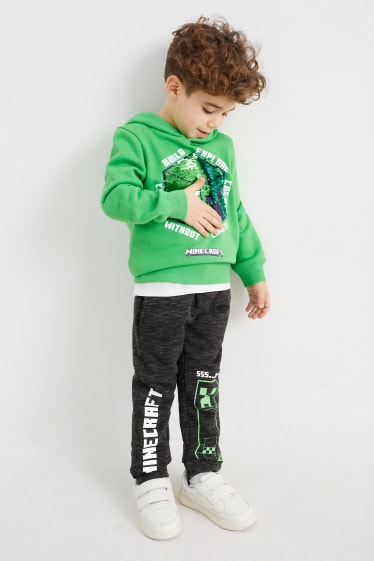 Kinder Jungen - Minecraft - Jogginghose - grau-melange
