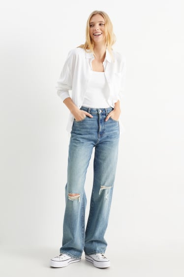 Dona - CLOCKHOUSE - loose fit jeans - high waist - texà blau clar