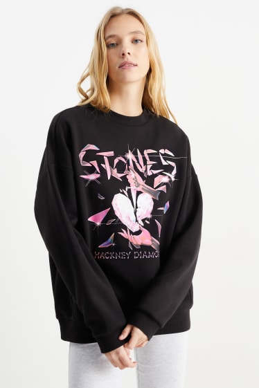 Dames - CLOCKHOUSE - sweatshirt - Rolling Stones - zwart
