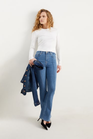 Kobiety - Bootcut jeans - wysoki stan - LYCRA® - dżins-jasnoniebieski