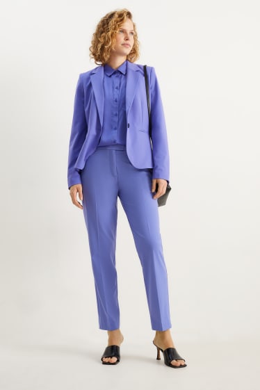 Femmes - Pantalon de bureau - mid waist - slim fit - violet