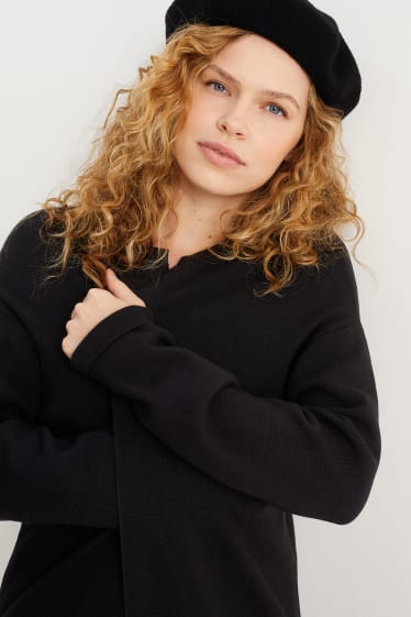 Femei - Cardigan tricotat basic - negru