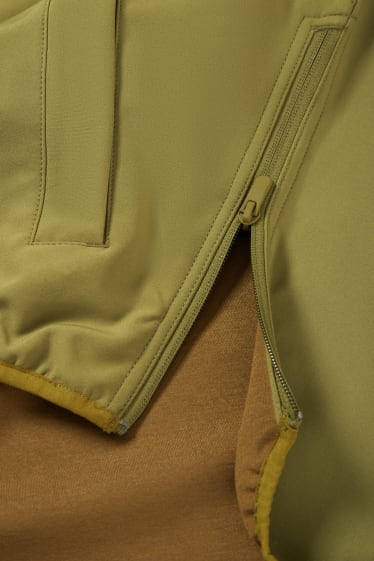 Dámské - Softshellová bunda s kapucí - 4 Way Stretch - zelená