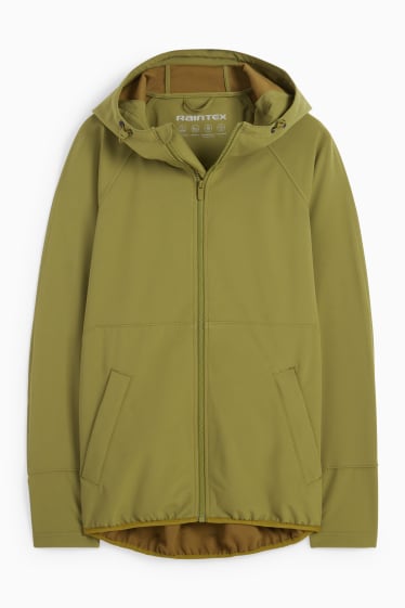 Women - Softshell jacket with hood - 4 Way Stretch - green