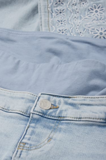 Dámské - Těhotenské džíny - slim jeans - džíny - světle modré