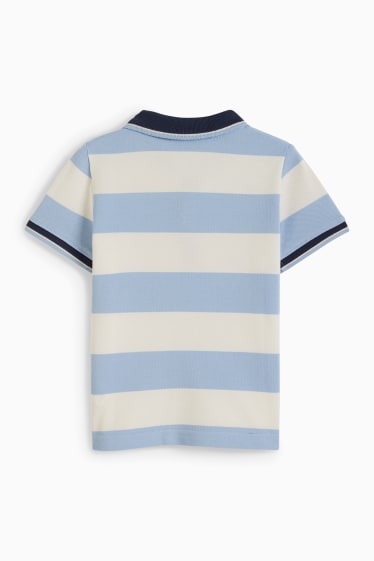Kinder - Poloshirt - gestreift - hellblau