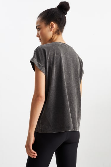 Femmes - T-shirt - yoga - gris foncé