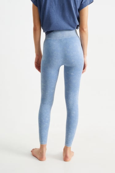 Mujer - Leggings deportivos - sin costuras - protección UV - azul claro