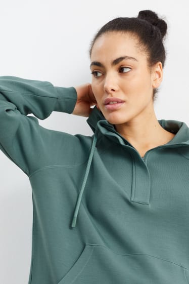 Kobiety - Funkcyjna bluza z kapturem - zielony