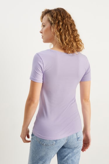 Damen - Basic-T-Shirt - hellviolett