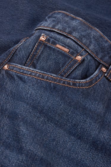 Women - Wide leg jeans - high waist - blue denim