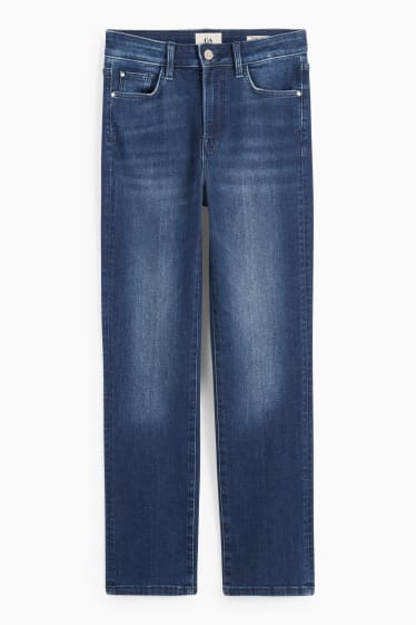 Damen - Straight Jeans - High Waist - jeansblau