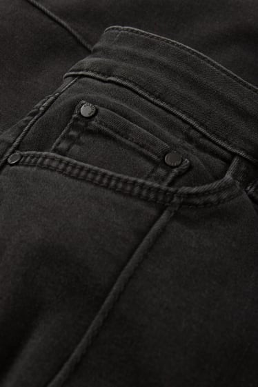 Women - Bootcut jeans - high waist - denim-dark gray