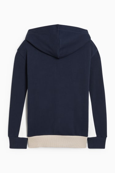 Kinderen: jongens - Sweatvest met capuchon - donkerblauw