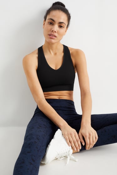 Damen - Funktions-BH - wattiert - seamless - schwarz