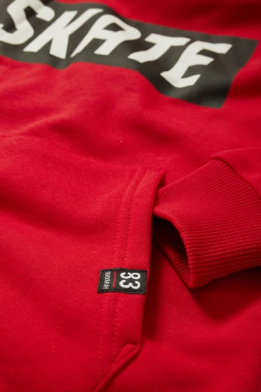 Enfants garçons - Skate - sweat à capuche - rouge