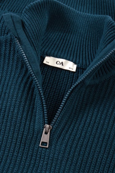 Children Boys - Jumper - ribbed - dark blue