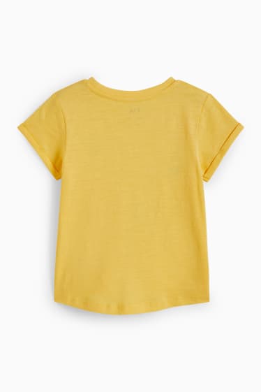 Dětské - Květinový motiv - tričko s krátkým rukávem - žlutá