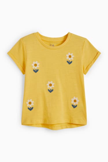 Enfants - Fleurs - T-shirt - jaune