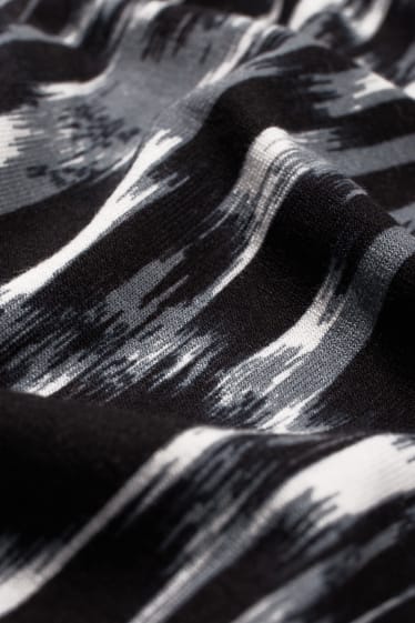 Dámské - Tričko s dlouhým rukávem - se vzorem - černá/šedá