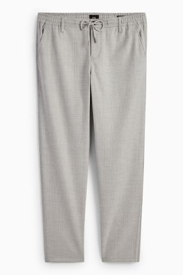 Uomo - Pantaloni chino - a quadretti - grigio chiaro melange