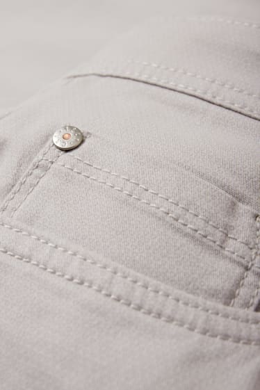 Pánské - Kalhoty - regular fit - se vzorem - světle šedá