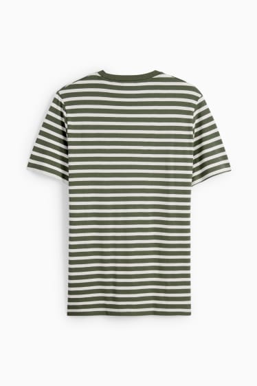 Uomo - T-shirt - a righe - bianco / verde